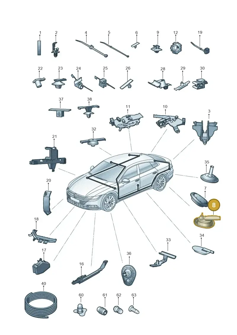 1T0971841A — Volkswagen Arteon (2017-2023) diagram 828971920, position 8