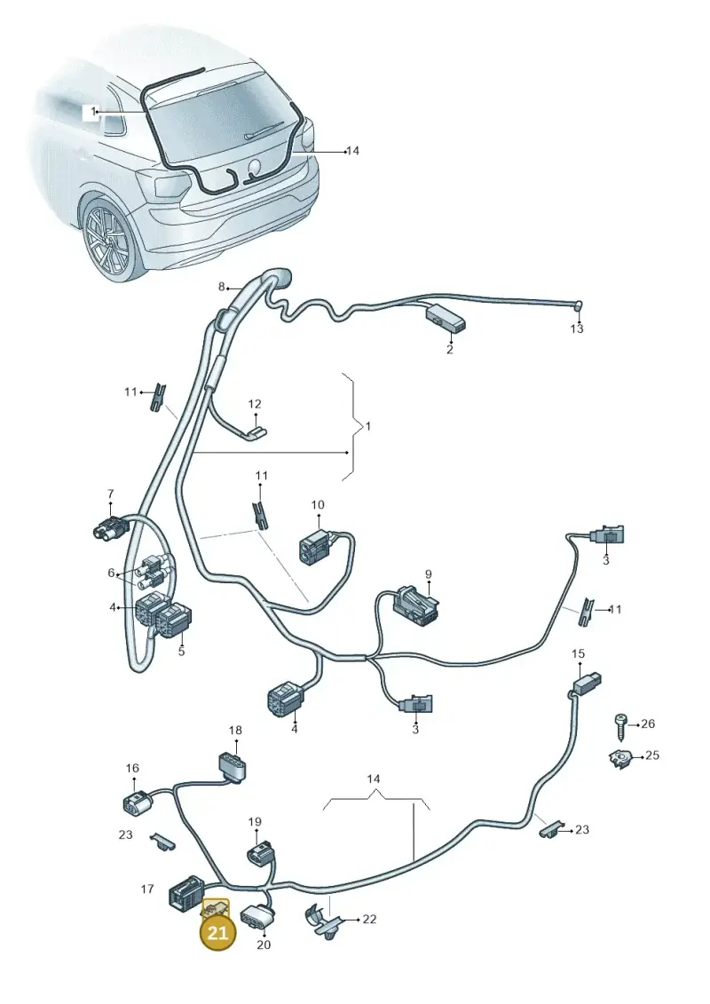 1T0971930A — Volkswagen Polo 1.0 BlueMotion (2017-2024) diagram 837972500, position 21