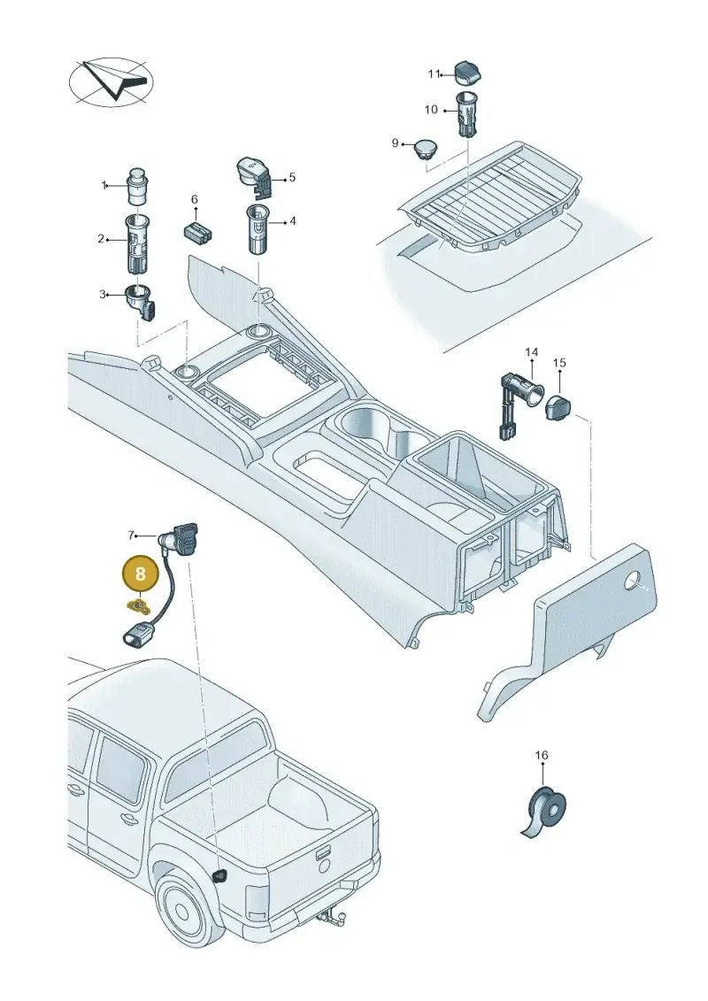 1T0971930A — Volkswagen Amarok twin cab (2022-) diagram 894919200, position 8