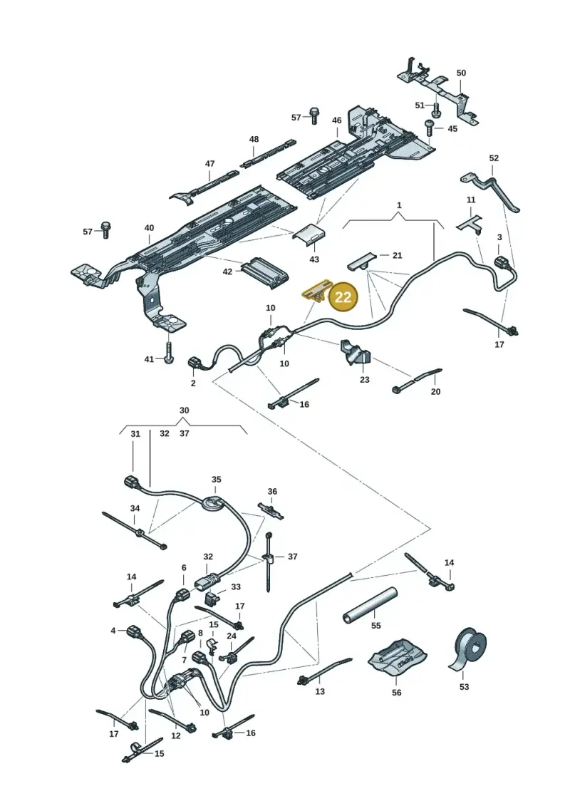 1T0971930C — Volkswagen ID.7 Limousine Pro (2023-) diagram 14b970100, position 22