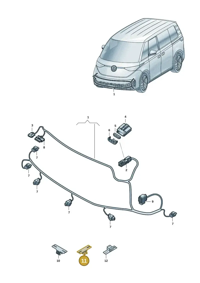 1T0971930D — Volkswagen ID.Buzz (2022-) diagram 15a971000, position 11