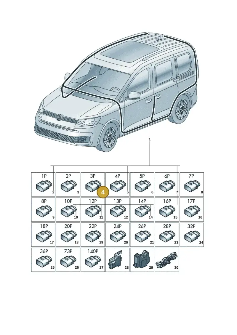1T0972703 — Volkswagen Caddy Maxi Kombi (2020-2024) diagram 2ka971090, position 4