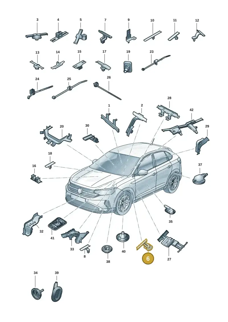 1T0972822A — Volkswagen Taigo (2021-2024) diagram 2f0971083, position 6