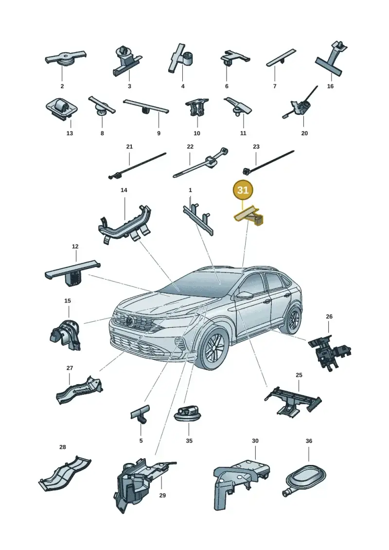 1T0972822A — Volkswagen Nivus (2020-) diagram 67b971083, position 31