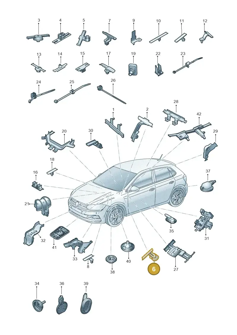 1T0972822A — Volkswagen Polo 1.0 BlueMotion (2017-2024) diagram 837971830, position 6