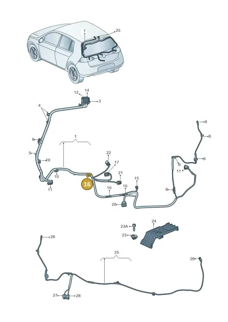 1T0972822F — Volkswagen Golf 1.6 (2015-2019) diagram 746972850, position 16