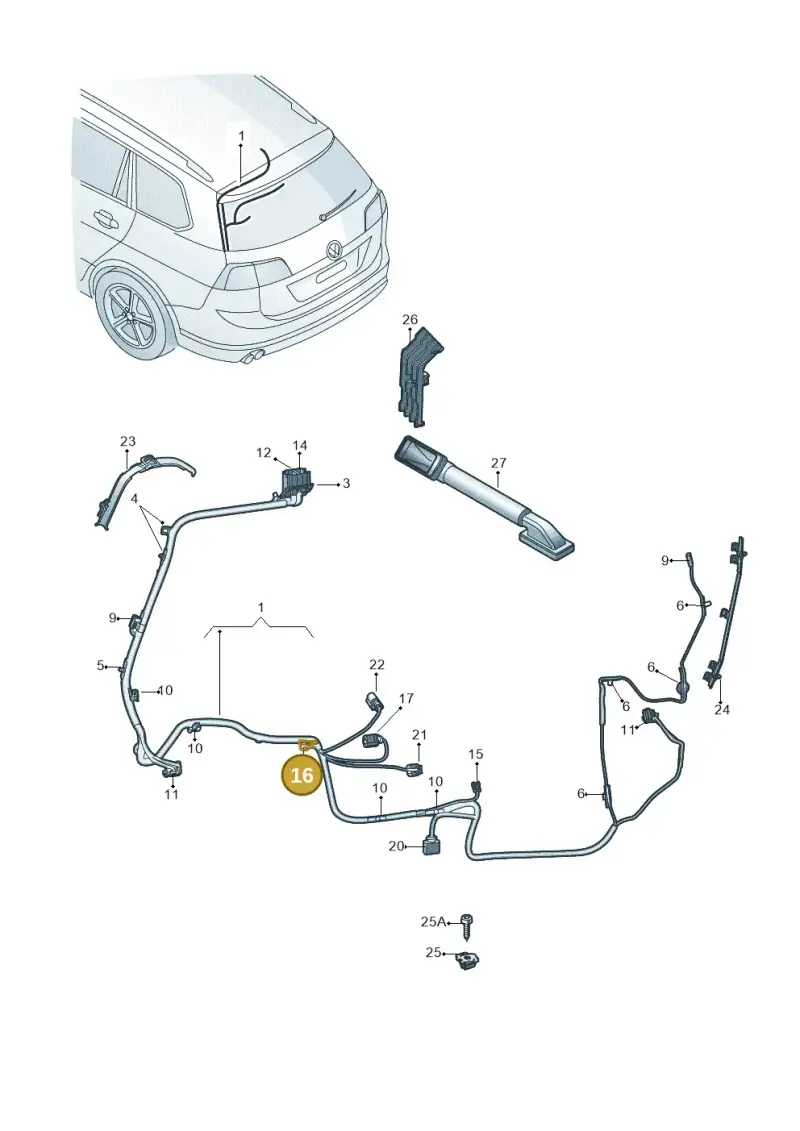 1T0972822F — Volkswagen Golf Estate 1.4 (2014-2017) diagram 763972850, position 16