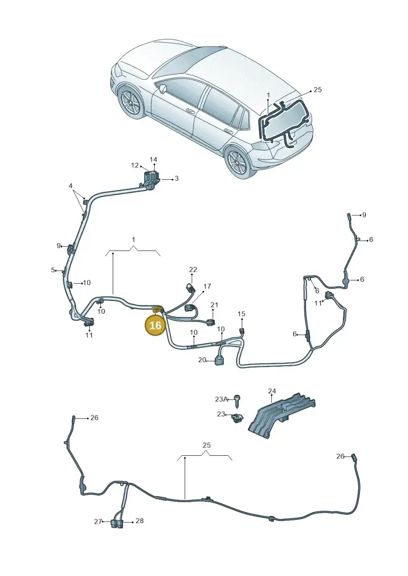 1T0972822F — Volkswagen Golf Sportsvan 1.6 (2014-2020) diagram 780972850, position 16