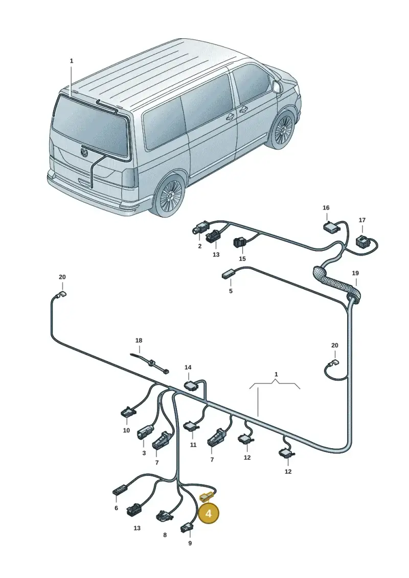 1T0973119 — Volkswagen Transport. multivan (2019-2024) diagram 7em972082, position 4
