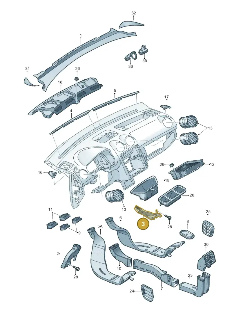 1T1819152A — Volkswagen Caddy panel van (2008-2010) diagram 443819300, position 3