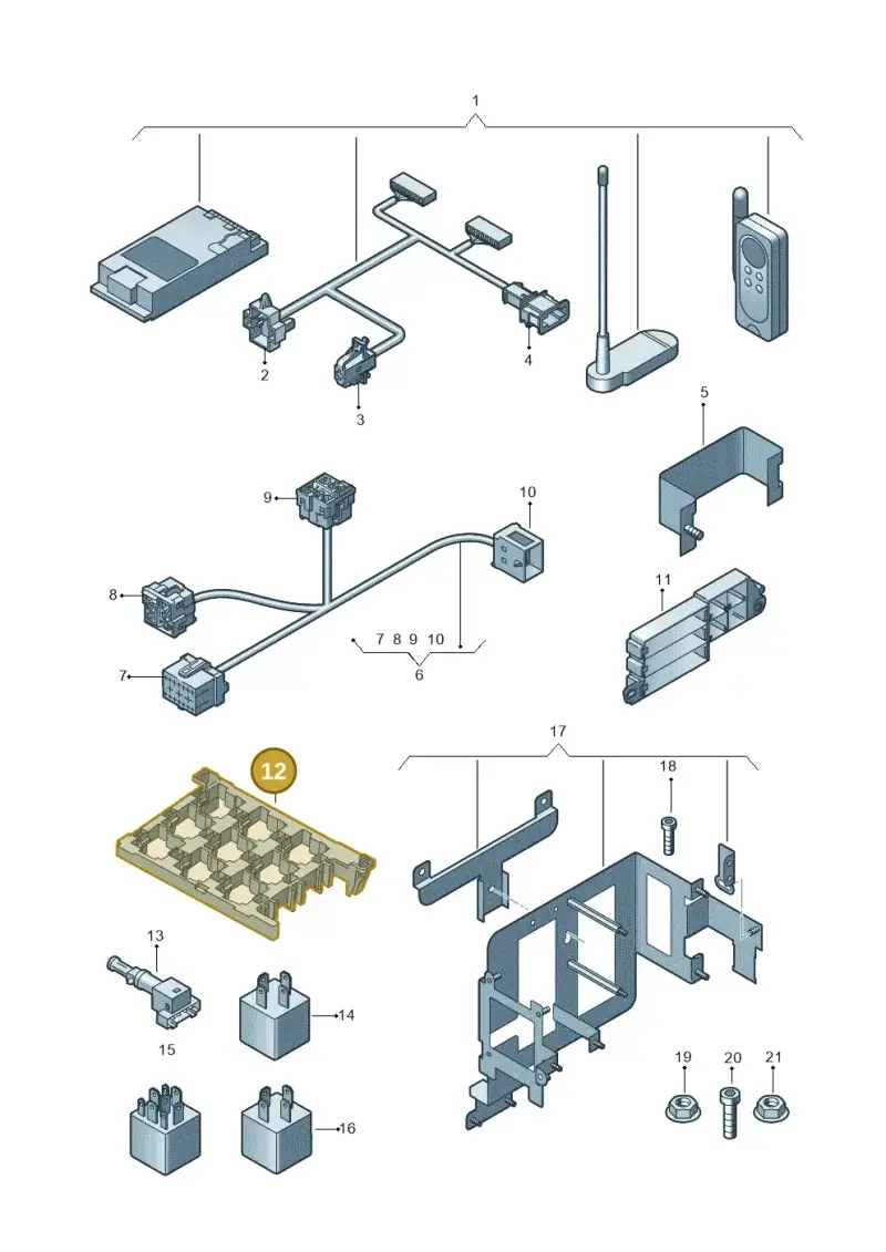 1T1937503A — Audi A8L qu. 3.0 TDI (2009-2014) diagram 696907650, position 12