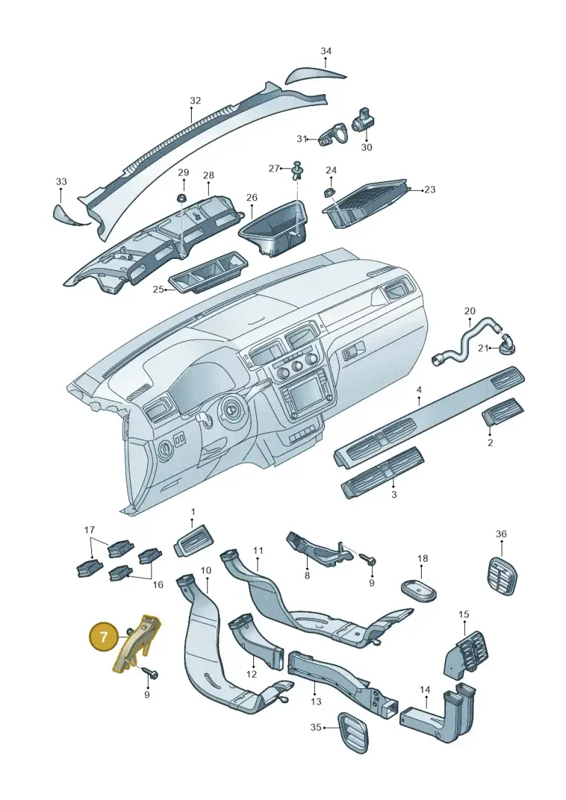 1T2819152A — Volkswagen Caddy kombi (2015-2020) diagram 866819300, position 7