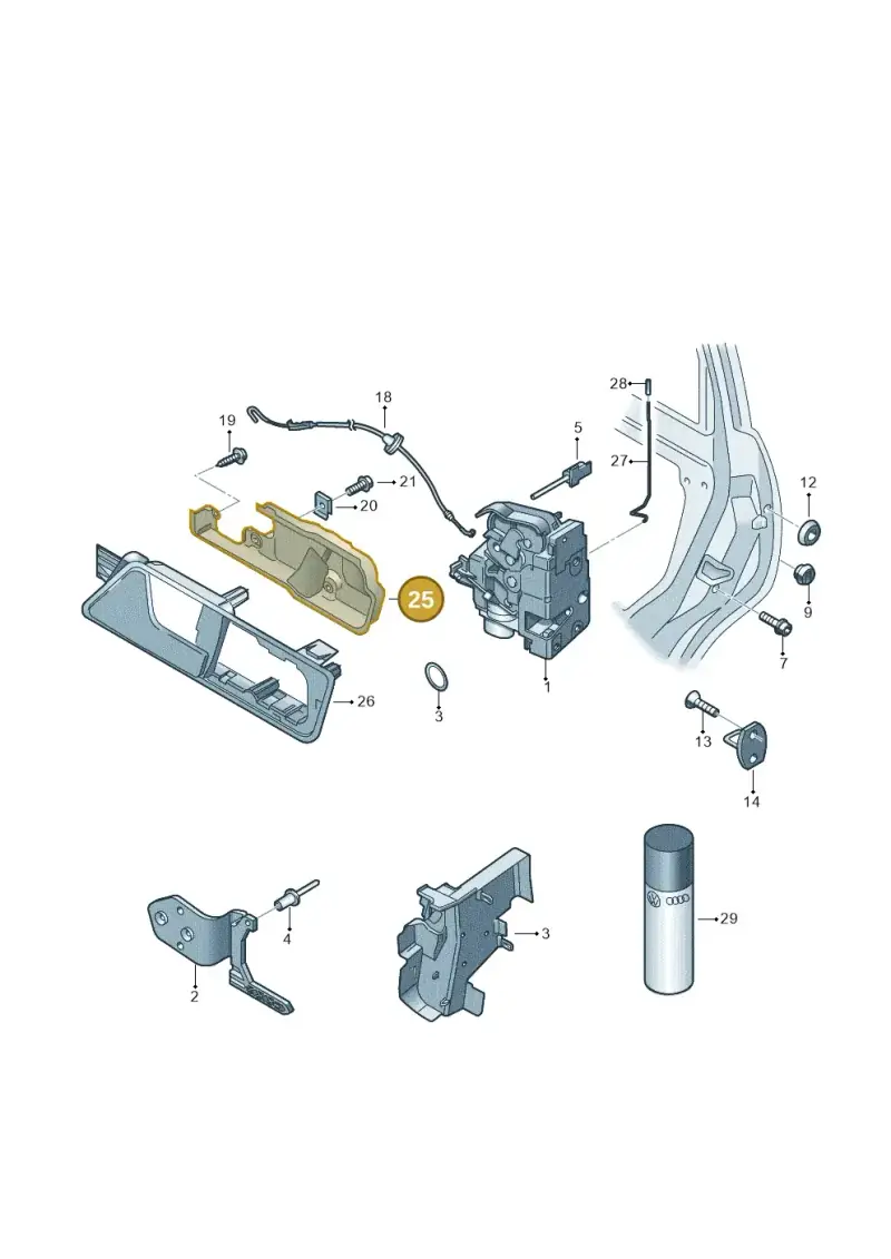 1T2837198A — Volkswagen Caddy Maxi Kombi (2010-2015) diagram 443837000, position 25