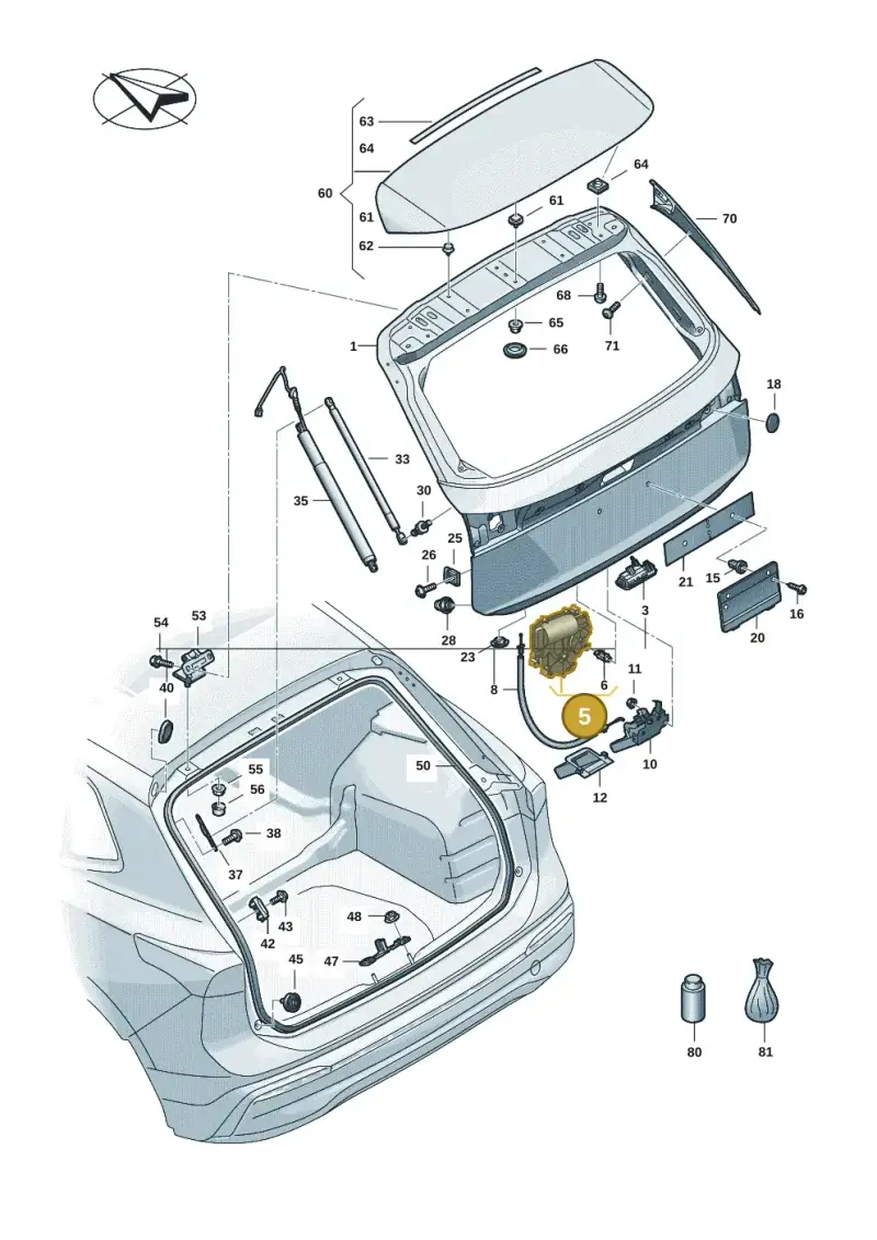 1T3827887A — Volkswagen Tiguan (2023-2025) diagram 57x827000, position 5