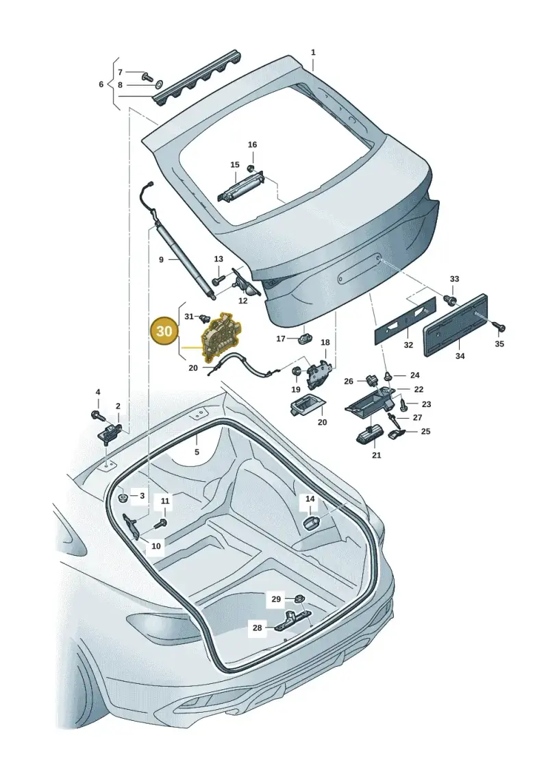 1T3827887A — Audi A5 Limousine (2024-2025) diagram 8wh827000, position 30