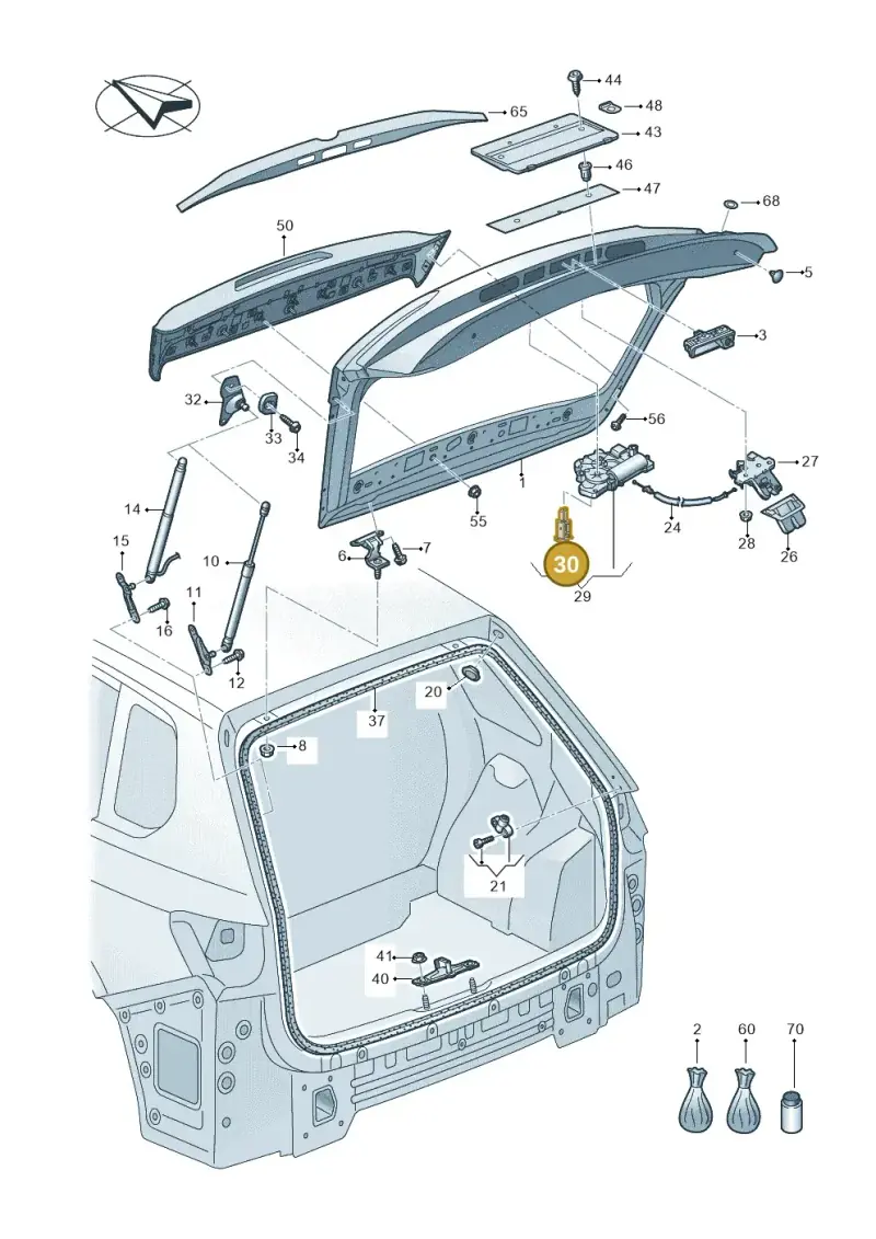 1T3854719 — Volkswagen Touareg (2017-2025) diagram 439827000, position 30