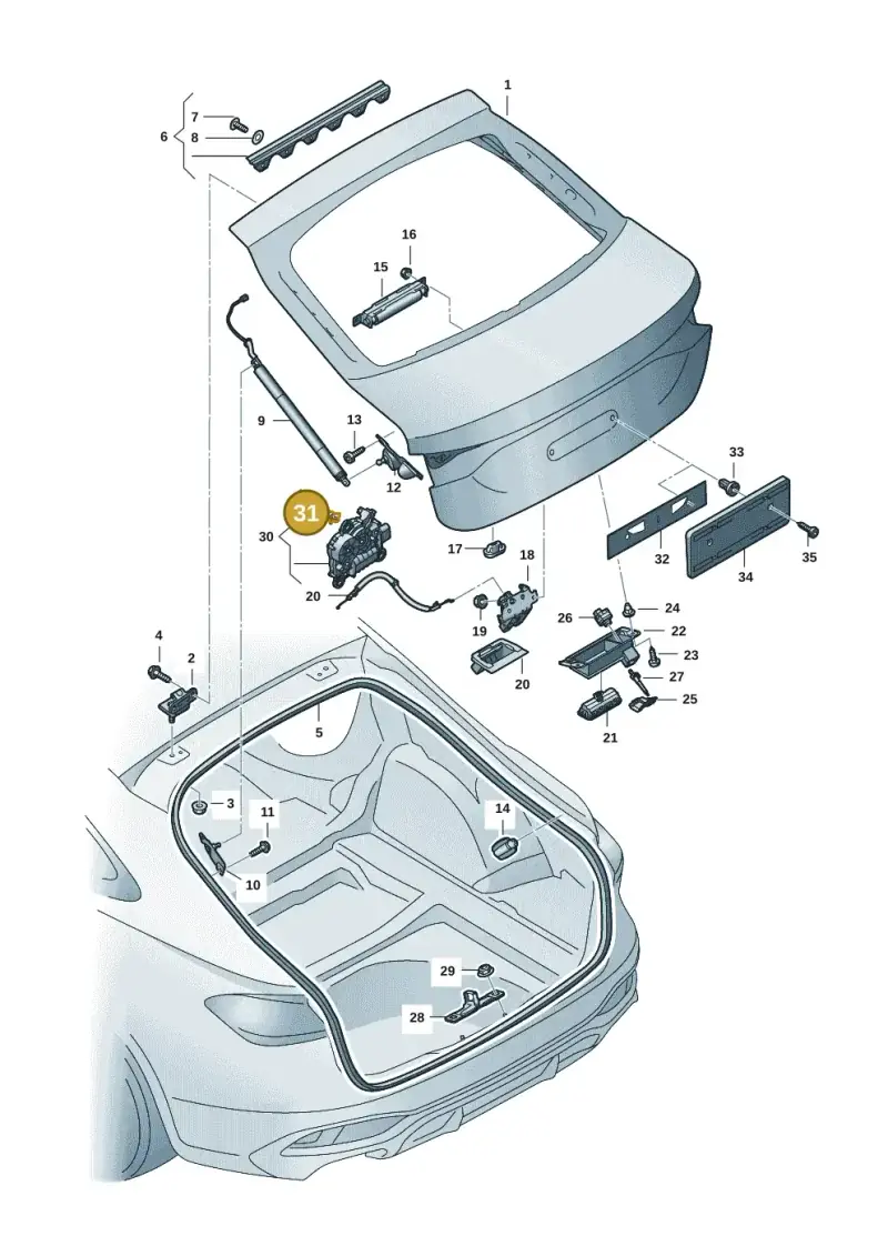 1T3854719 — Audi A5 Limousine (2024-2025) diagram 8wh827000, position 31