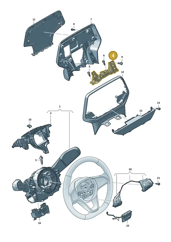 1T3919749 — Volkswagen ID. Buzz (2022-2025) diagram 15a953500, position 4