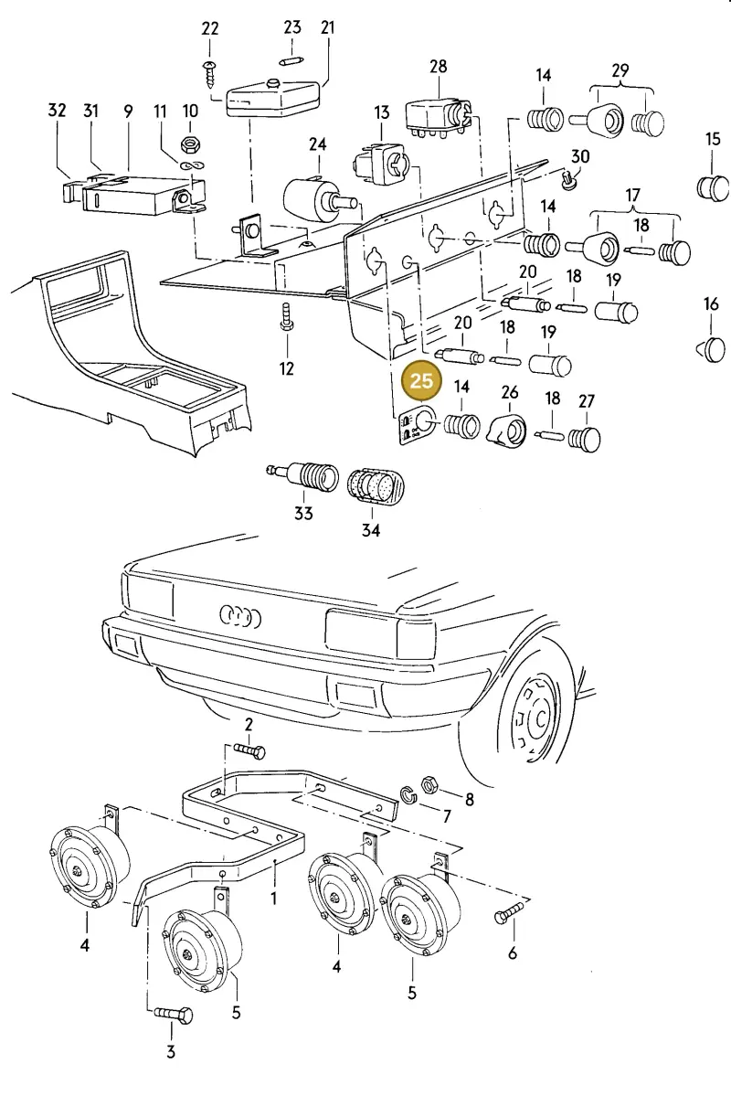 211951279 — Audi 4000 (1981-1984) diagram 003125100, position 25