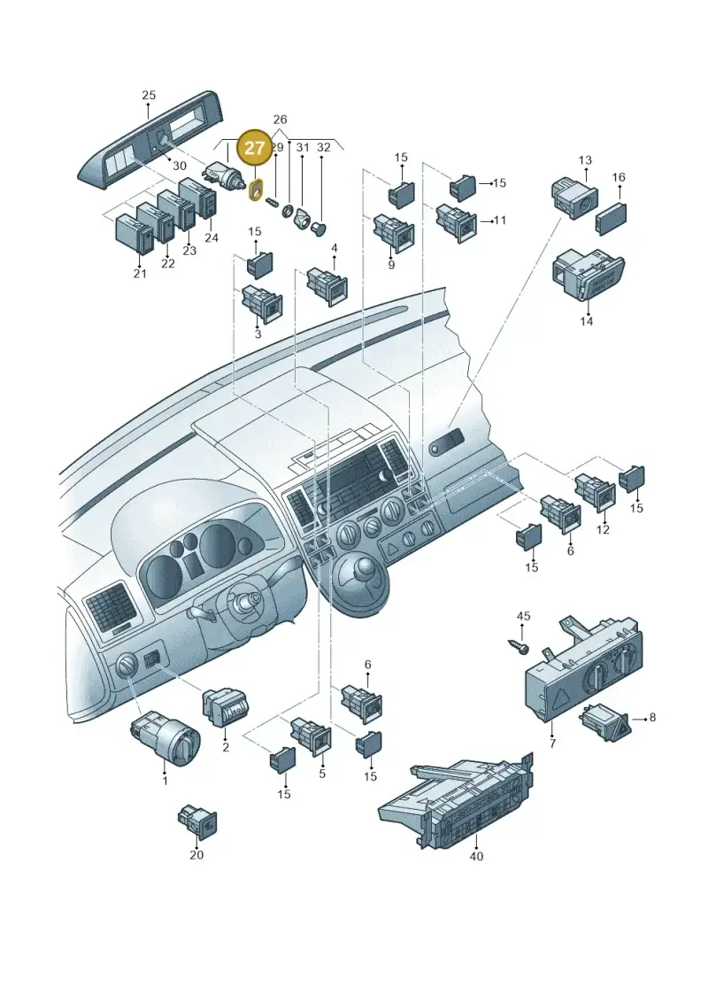 211951279 — Volkswagen Transp. dropside (2011-2015) diagram 611941520, position 27