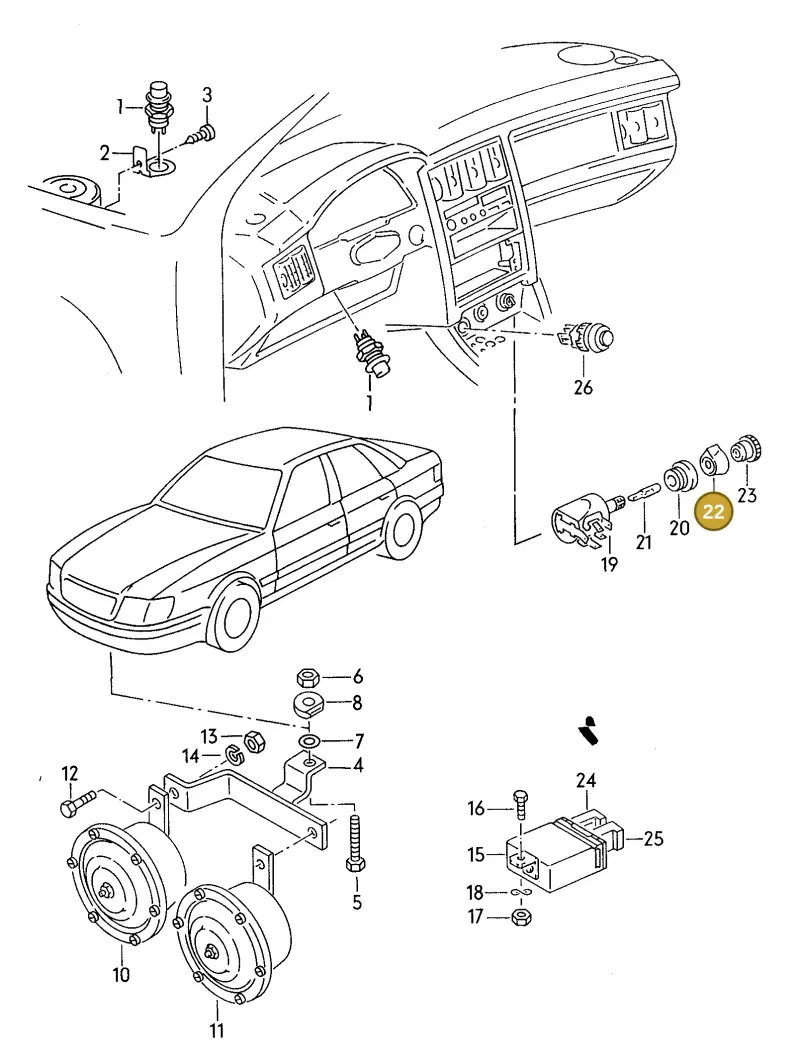 211951297 — Audi 90 qu.            95 (1994-1995) diagram 114951300, position 22