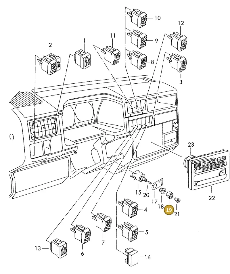 211951297 — Volkswagen TRANSPORTER SYNCRO (1995-1995) diagram 117941850, position 19