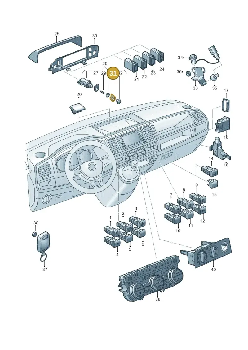 211951297 — Volkswagen Caravelle (2015-2019) diagram 861941510, position 31