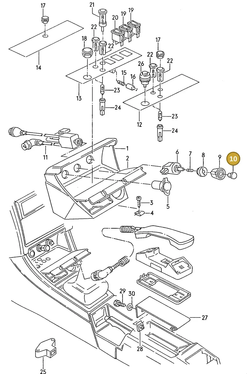 211951299 — Audi 90 qu.            95 (1994-1995) diagram 114919930, position 10