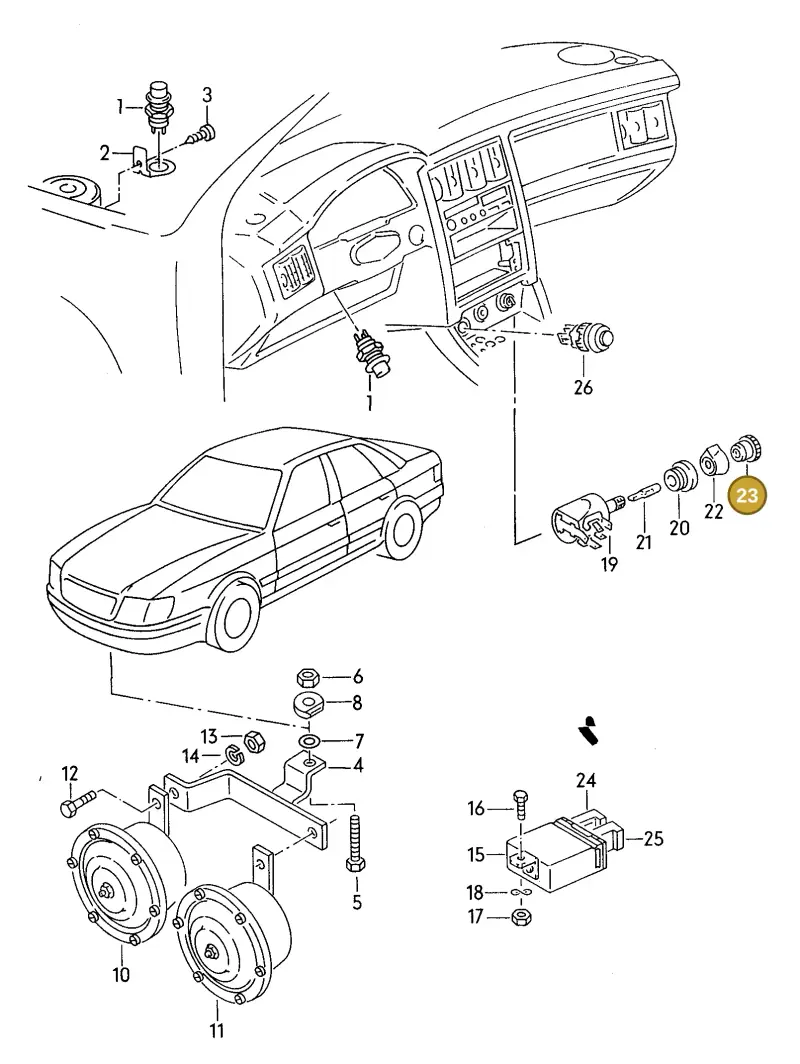 211951299 — Audi 90 qu.            95 (1994-1995) diagram 114951300, position 23
