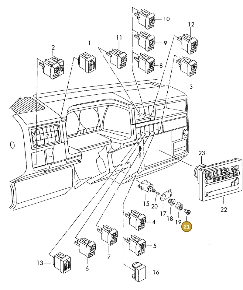 211951299 — Volkswagen TRANSPORTER SYNCRO (1995-1995) diagram 117941850, position 21