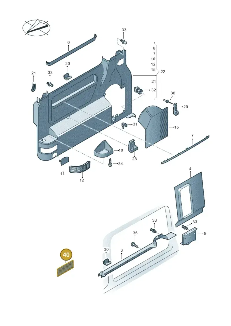 251201525 — Volkswagen Caravelle (2019-2024) diagram 452867350, position 40