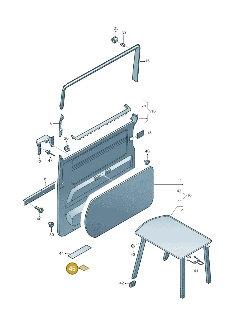 251201525 — Volkswagen California Camper (2015-2019) diagram 733867100, position 45