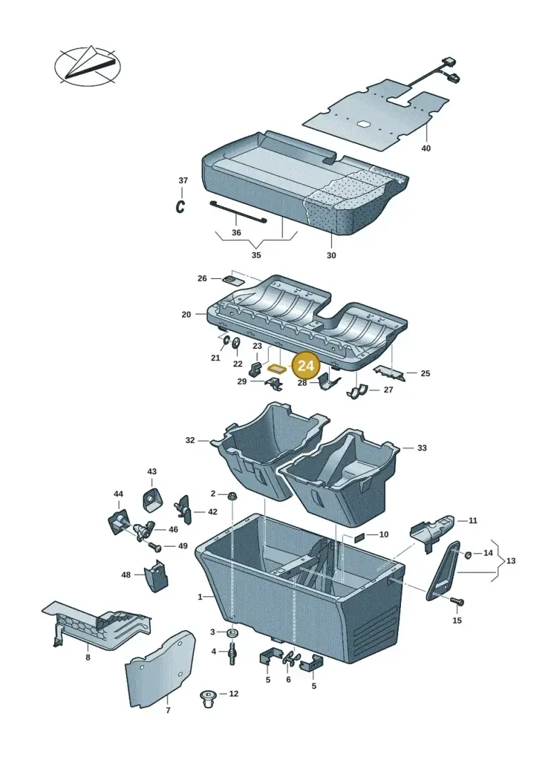 251201525 — Volkswagen Caravelle (2019-2024) diagram 7ep881010, position 24