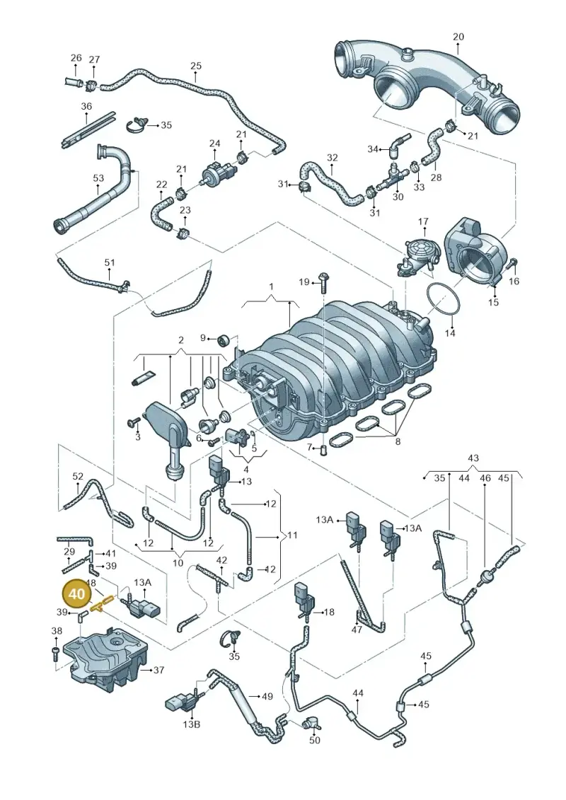 2D0133381 — Volkswagen Touareg BlueMotion (2014-2018) diagram 693133600, position 40