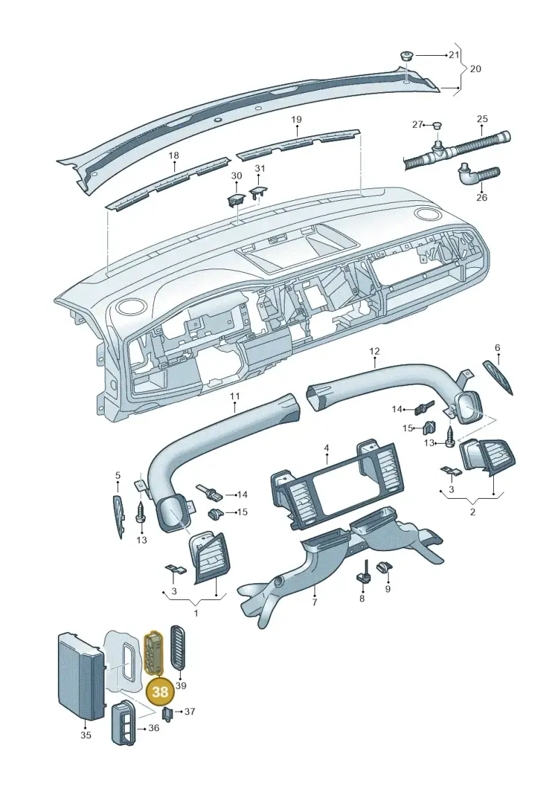 2D0819431 — Volkswagen Single-cab transp. (2015-2019) diagram 862819300, position 38