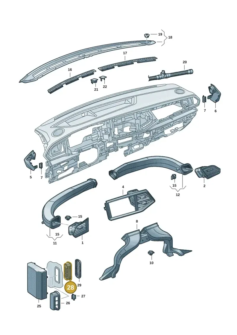 2D0819431 — Volkswagen Single-cab transp. (2019-2024) diagram 7fp819300, position 28