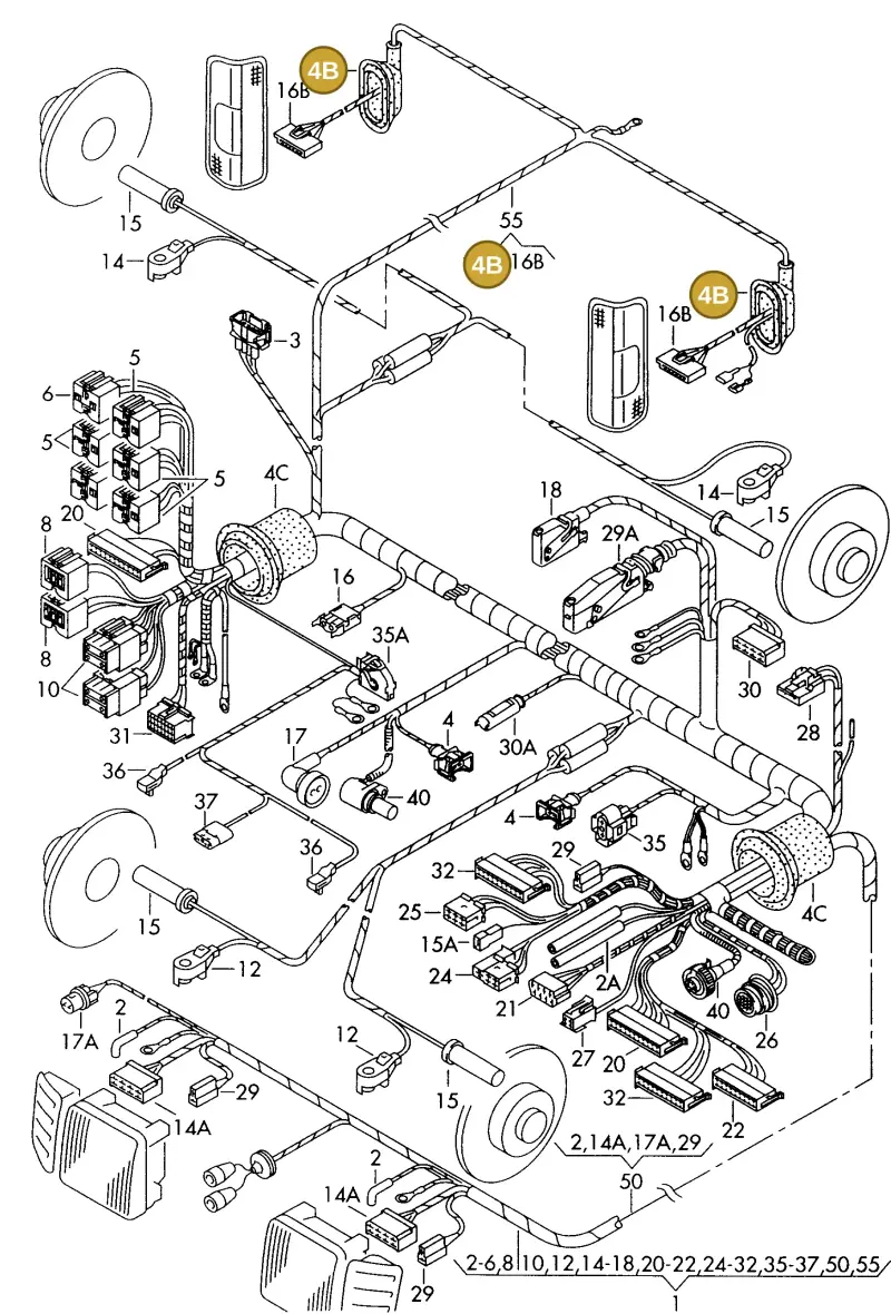 2D0906376S — Volkswagen LT, LT 4X4 (2003-2006) diagram 176971300, position 4B