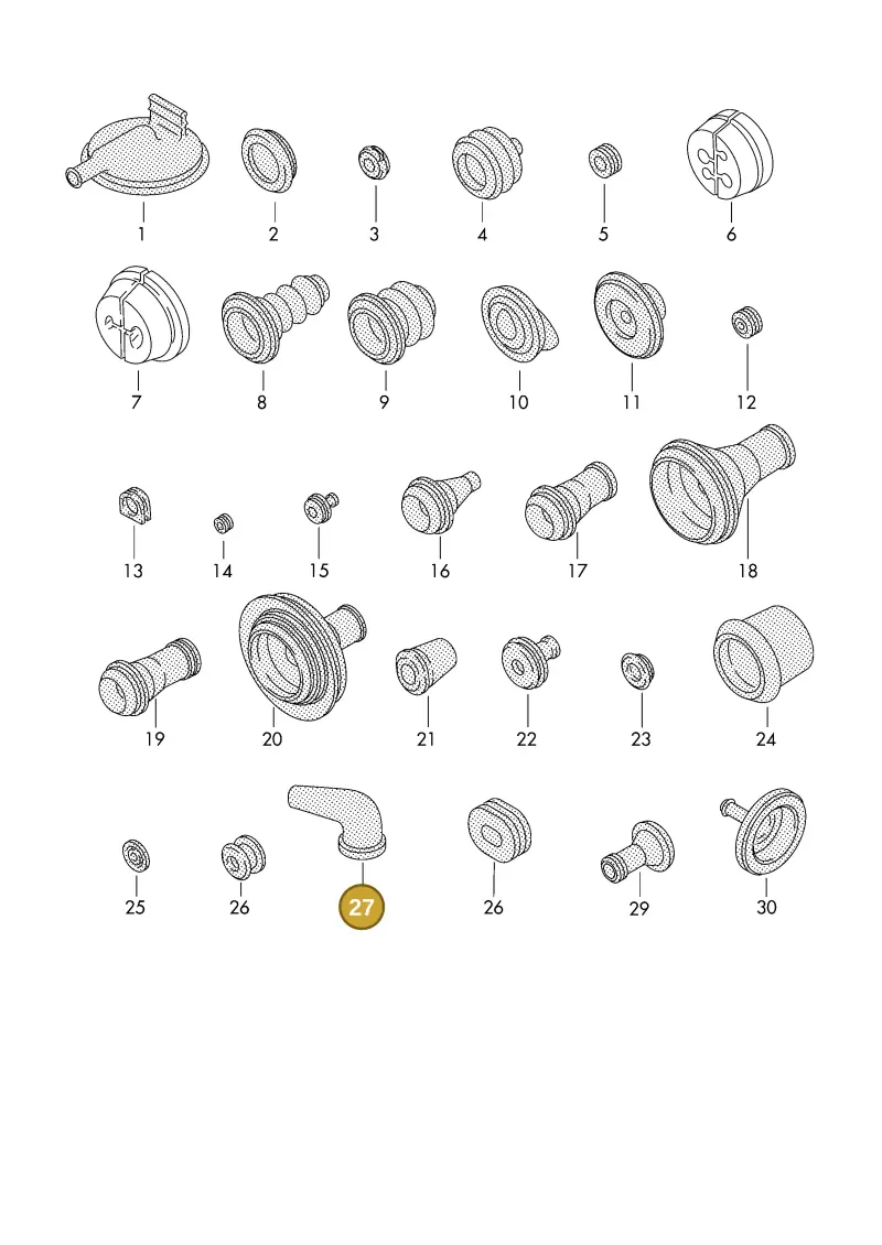 2D0906376S — Audi 1J0 platform diagram 198976030, position 27