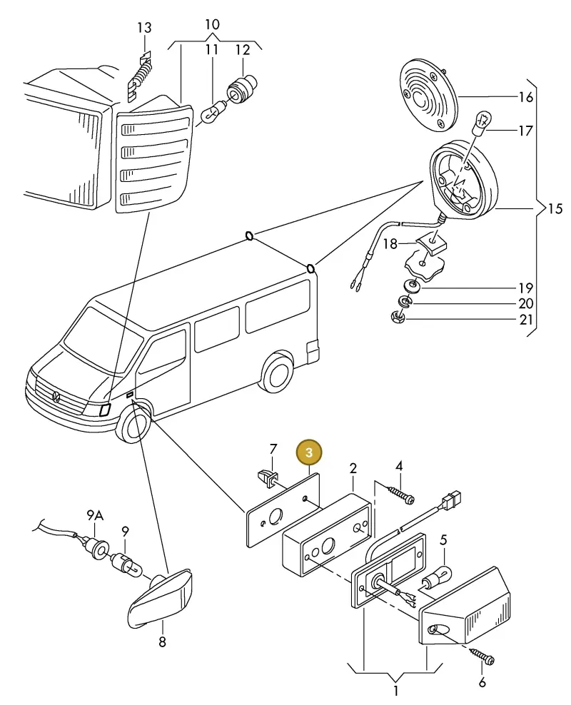2D0945077D — Volkswagen LT, LT 4X4 (2003-2006) diagram 176953000, position 3
