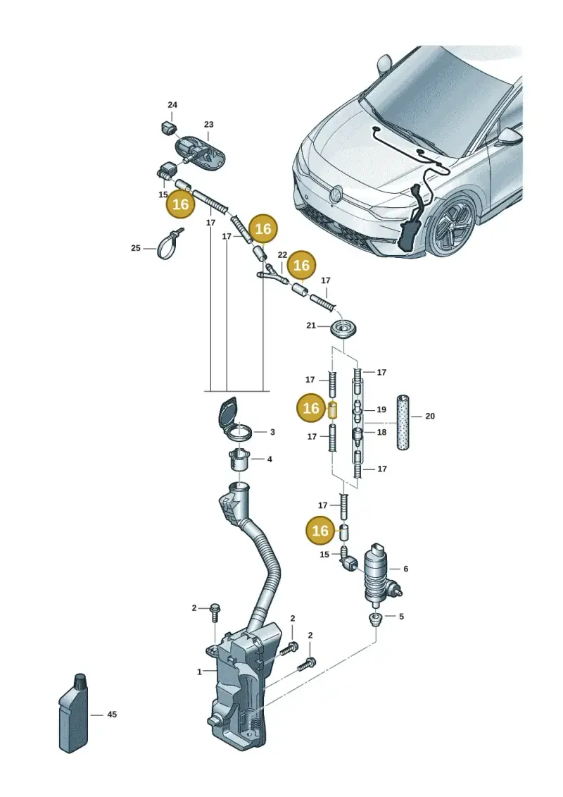 2D0955962 — Volkswagen ID.7 Limousine Pro (2023-) diagram 14b955100, position 16