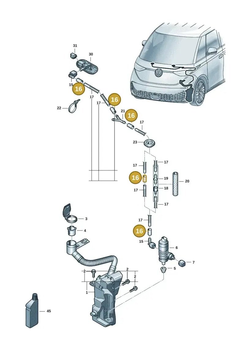 2D0955962 — Volkswagen ID.Buzz (2022-) diagram 15a955100, position 16