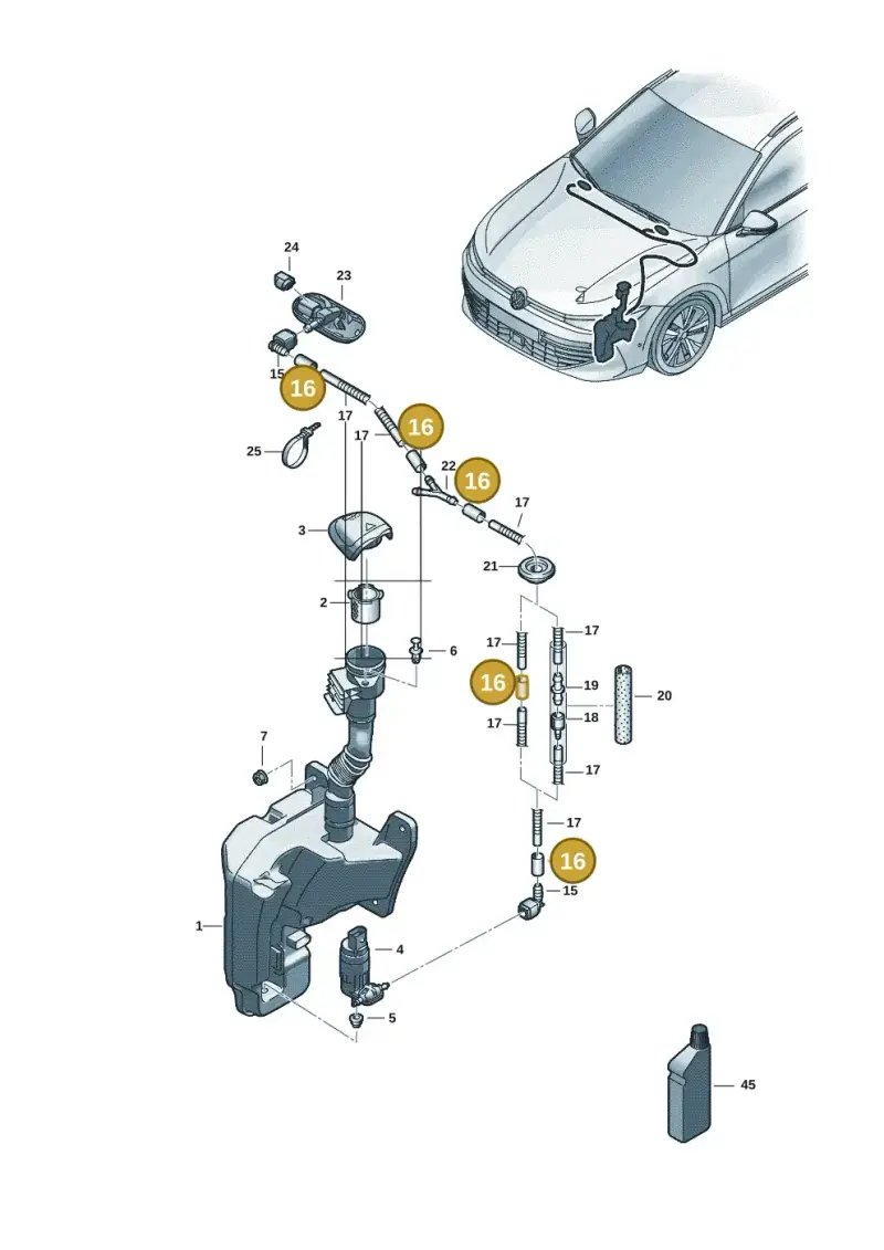 2D0955962 — Volkswagen Passat estate (2023-) diagram 3j0955100, position 16