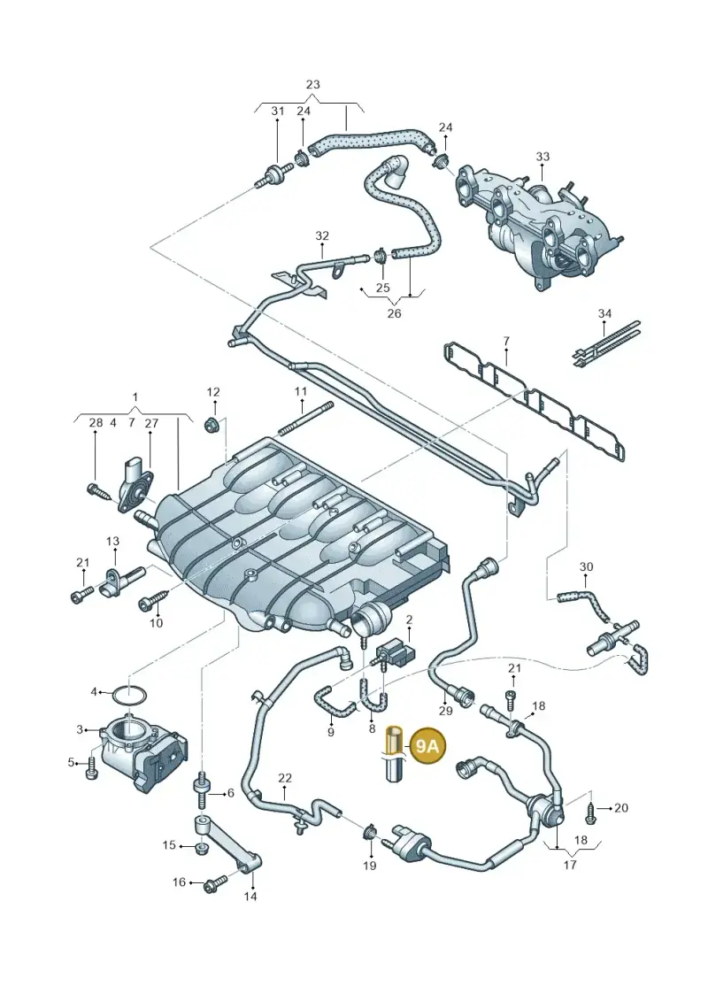 2D0971461A — Volkswagen Golf (2011-2013) diagram 649133300, position 9A