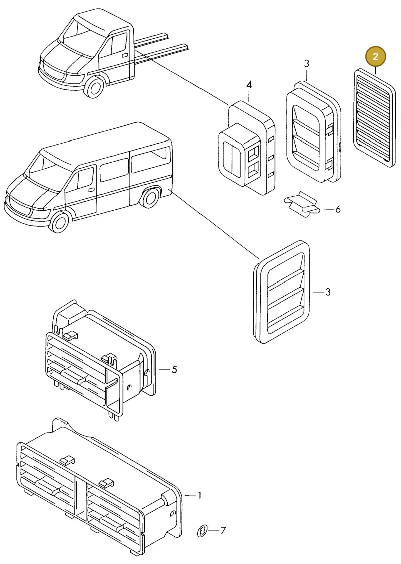 2D3819066 — Volkswagen LT, LT 4X4 (2003-2006) diagram 176819300, position 2