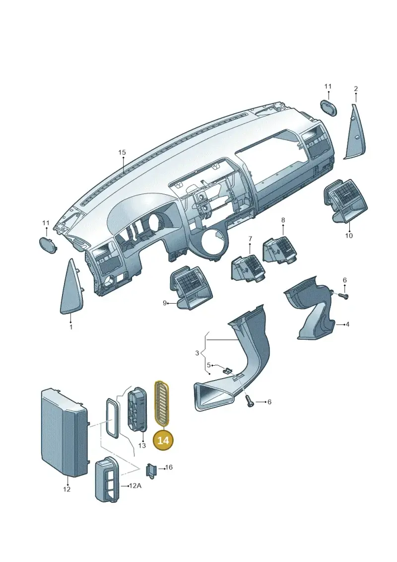 2D3819066 — Volkswagen Transp. dropside (2011-2015) diagram 411819050, position 14