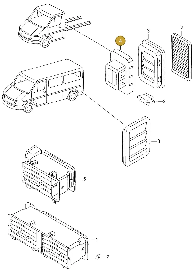 2D3819467 — Volkswagen LT, LT 4X4 (2003-2006) diagram 176819300, position 4