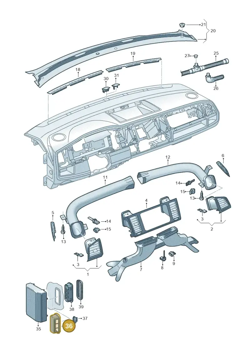 2D3819467 — Volkswagen Single-cab transp. (2015-2019) diagram 862819300, position 36