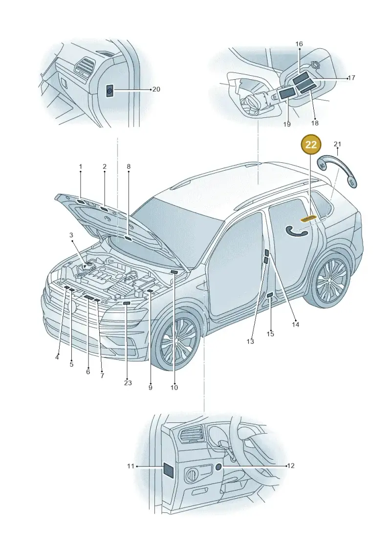 2E0010617 — Volkswagen Tiguan 2.0 4Motion (2016-2024) diagram 884010000, position 22