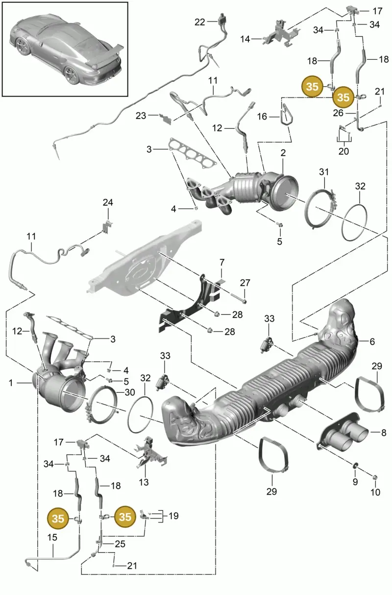 2E0131483 — Porsche 911 (2013-2020) diagram p41000004, position 35