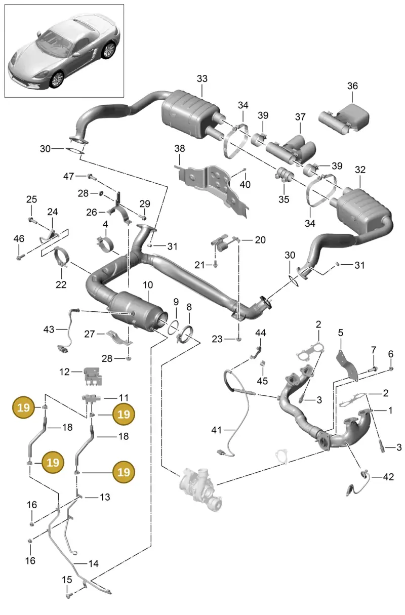 2E0131483 — Porsche Boxster (2016-2019) diagram p48000001, position 19
